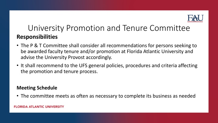 university promotion and tenure committee