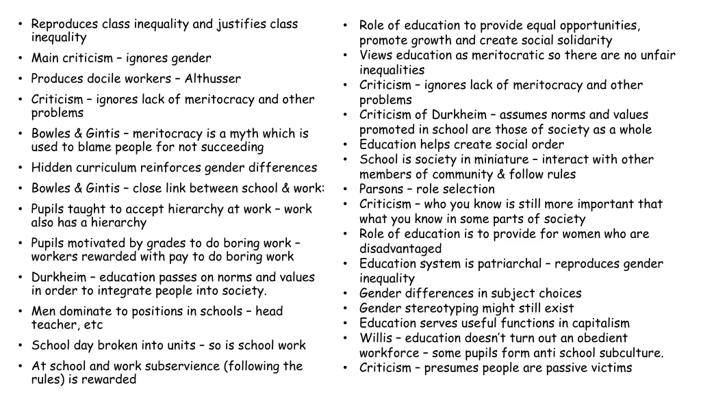 reproduces class inequality and justifies class