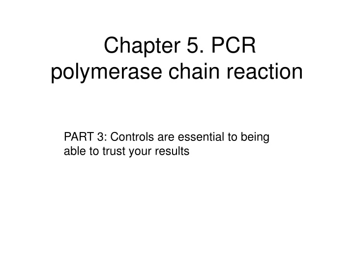 chapter 5 pcr polymerase chain reaction