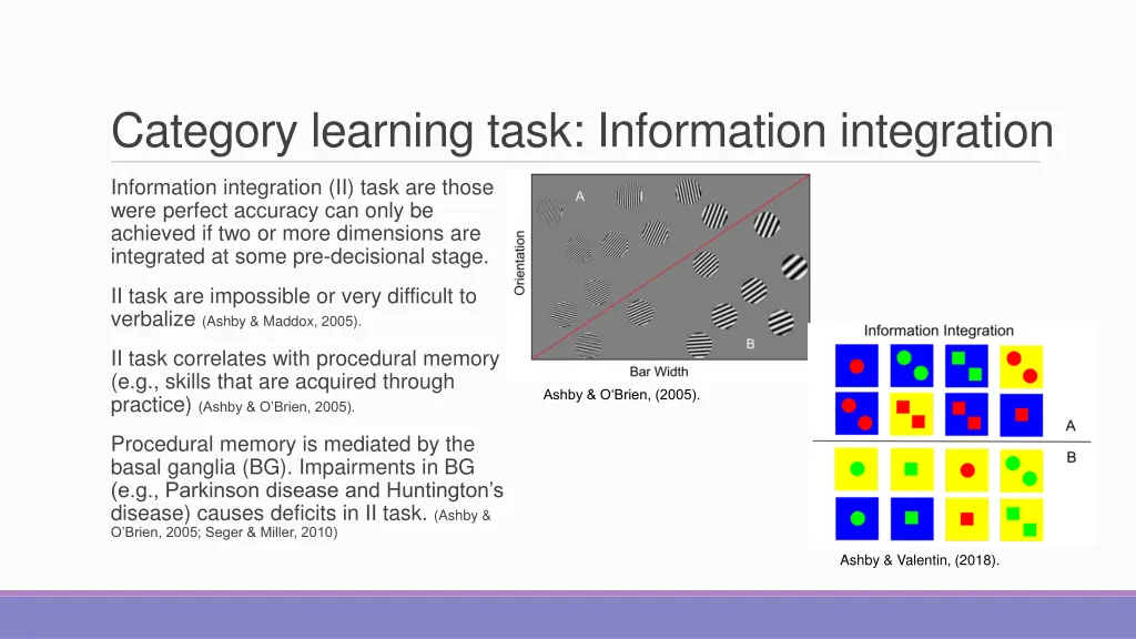 category learning task information integration