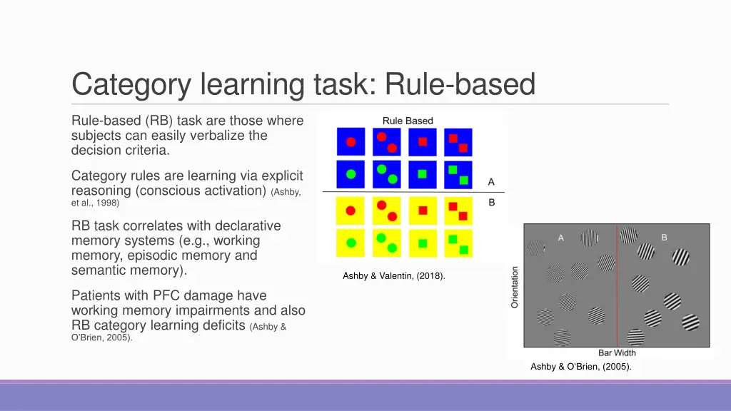 category learning task rule based