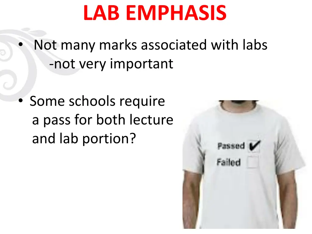 lab emphasis