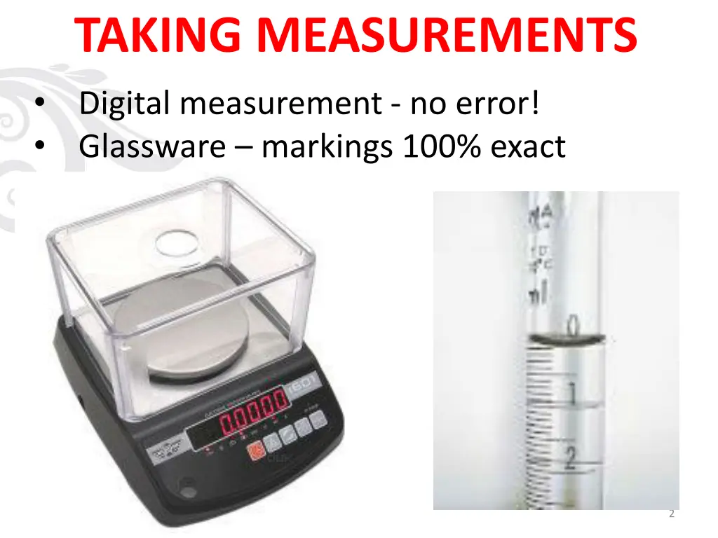 taking measurements