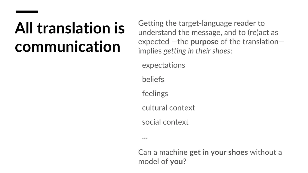 getting the target language reader to understand