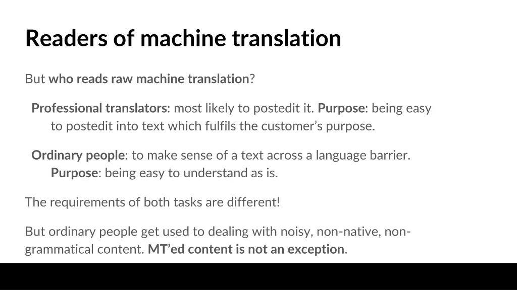 readers of machine translation
