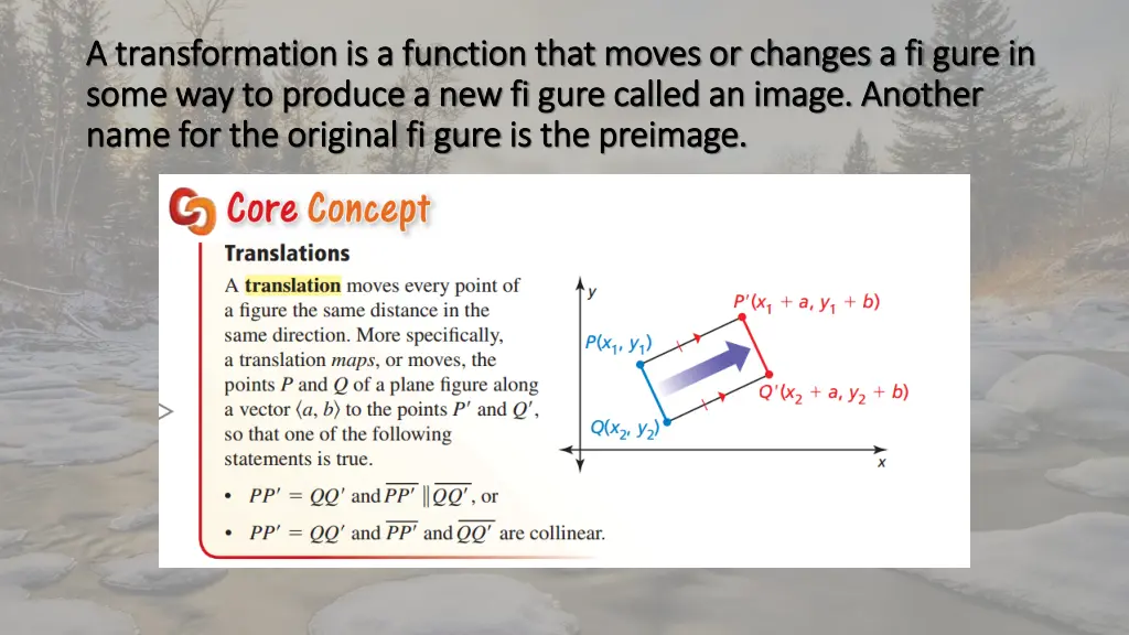 a transformation is a function that moves