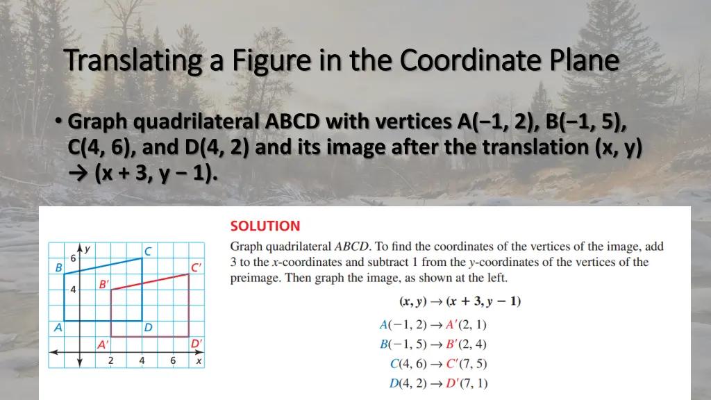 translating a figure in the coordinate plane