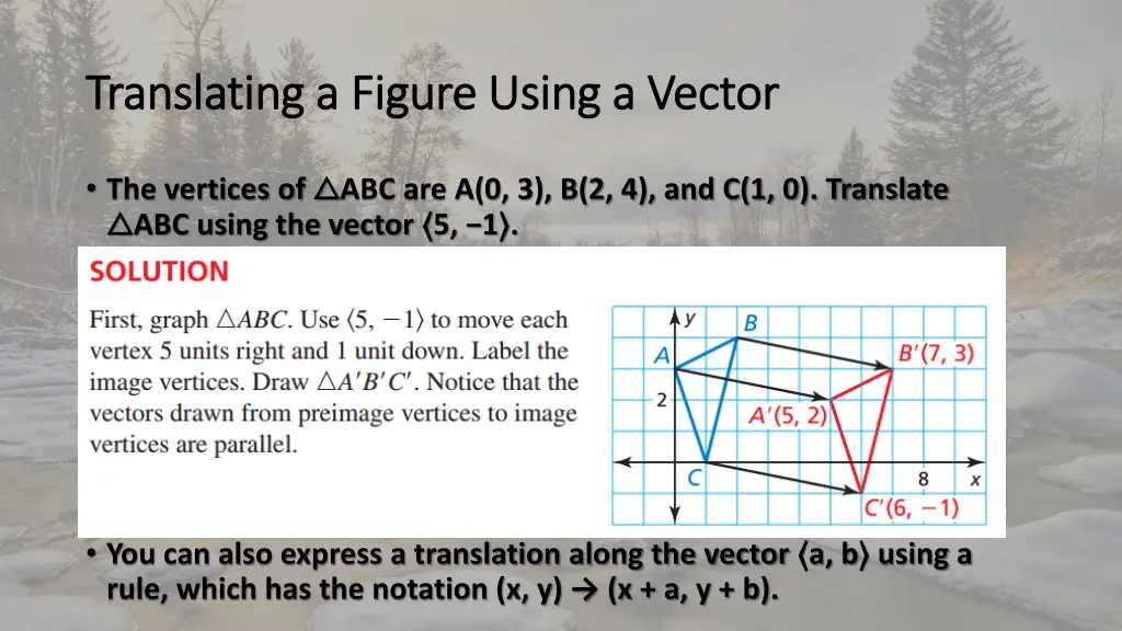 translating a figure using a vector translating