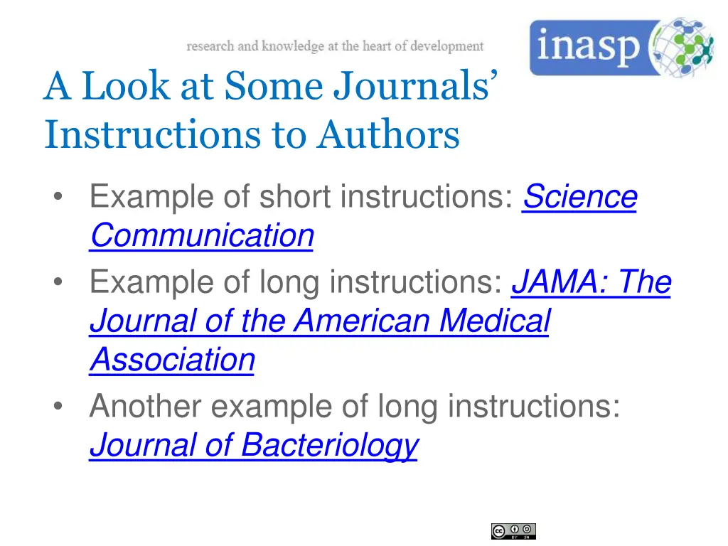 a look at some journals instructions to authors