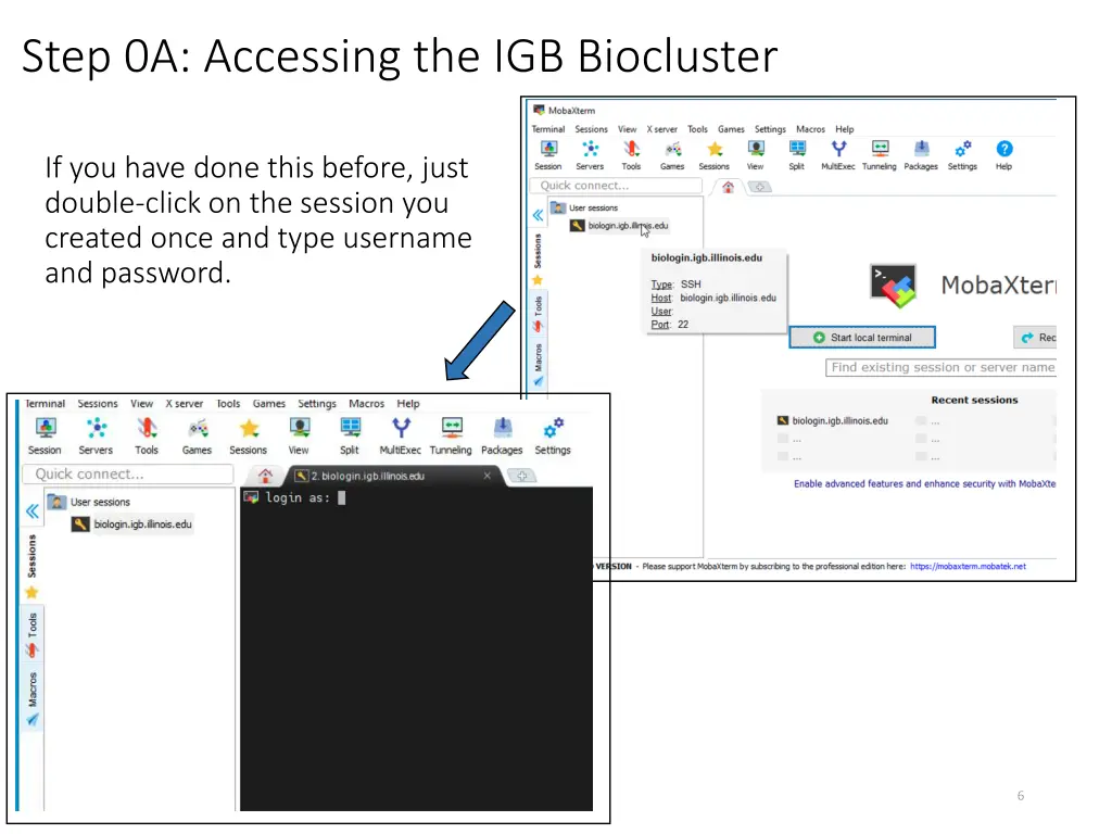 step 0a accessing the igb biocluster 2