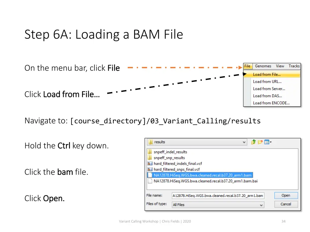 step 6a loading a bam file