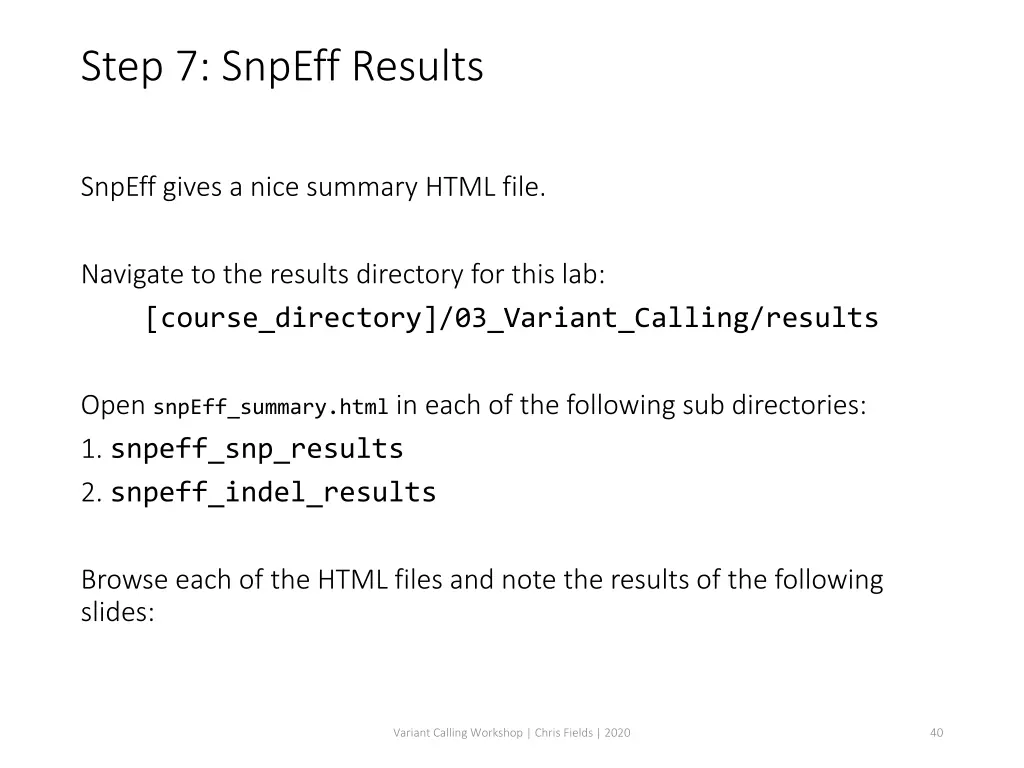 step 7 snpeff results