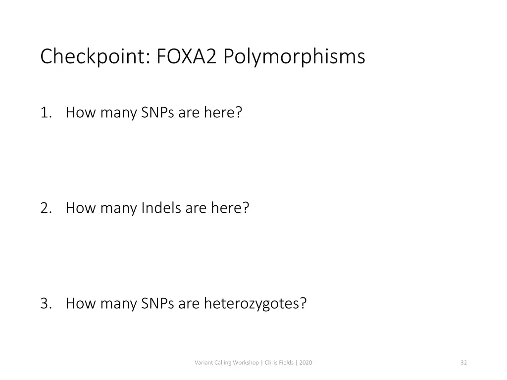 checkpoint foxa2 polymorphisms