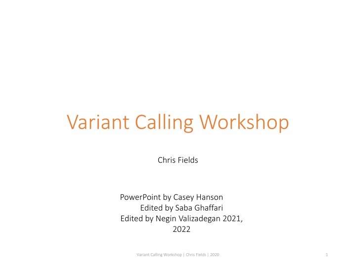 variant calling workshop