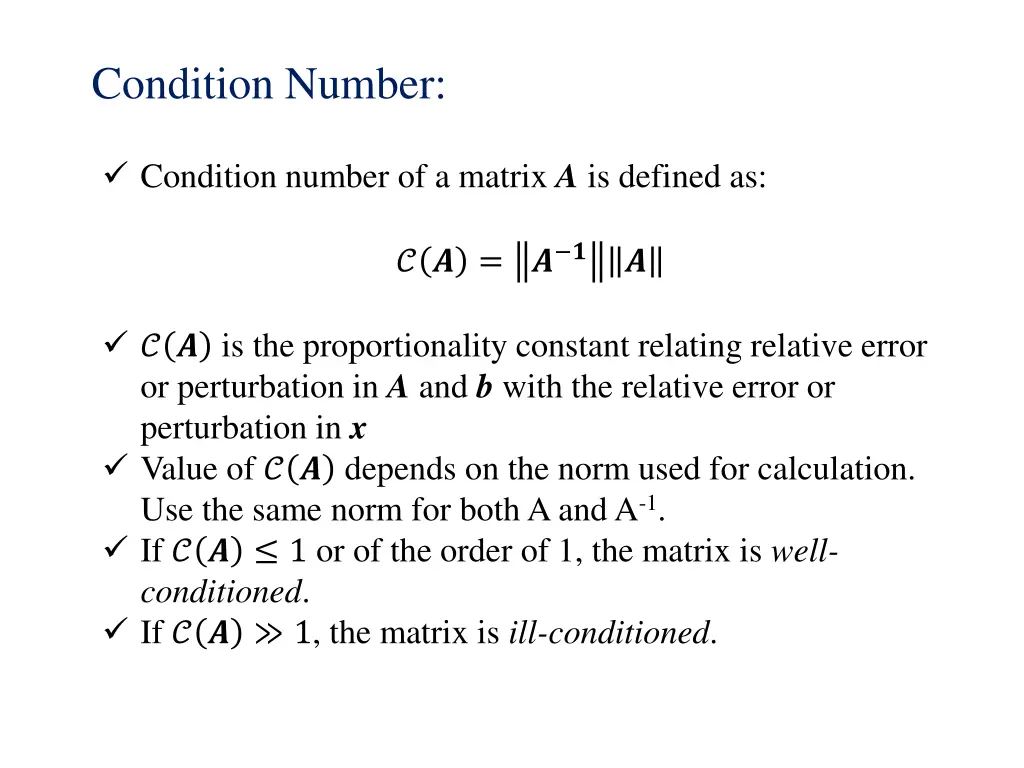 condition number