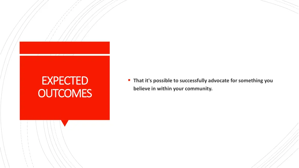 expected expected outcomes outcomes