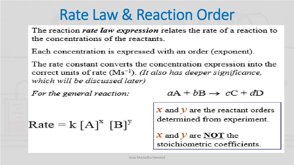 rate law reaction order rate law reaction order