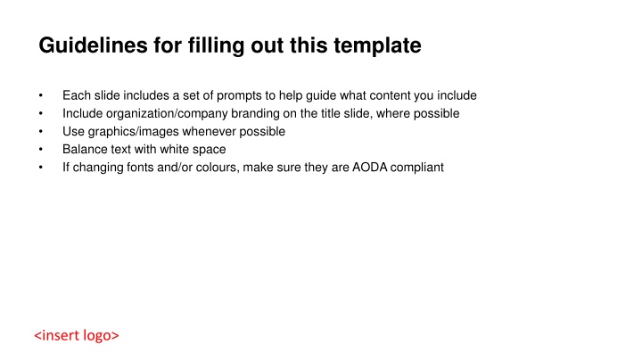 guidelines for filling out this template