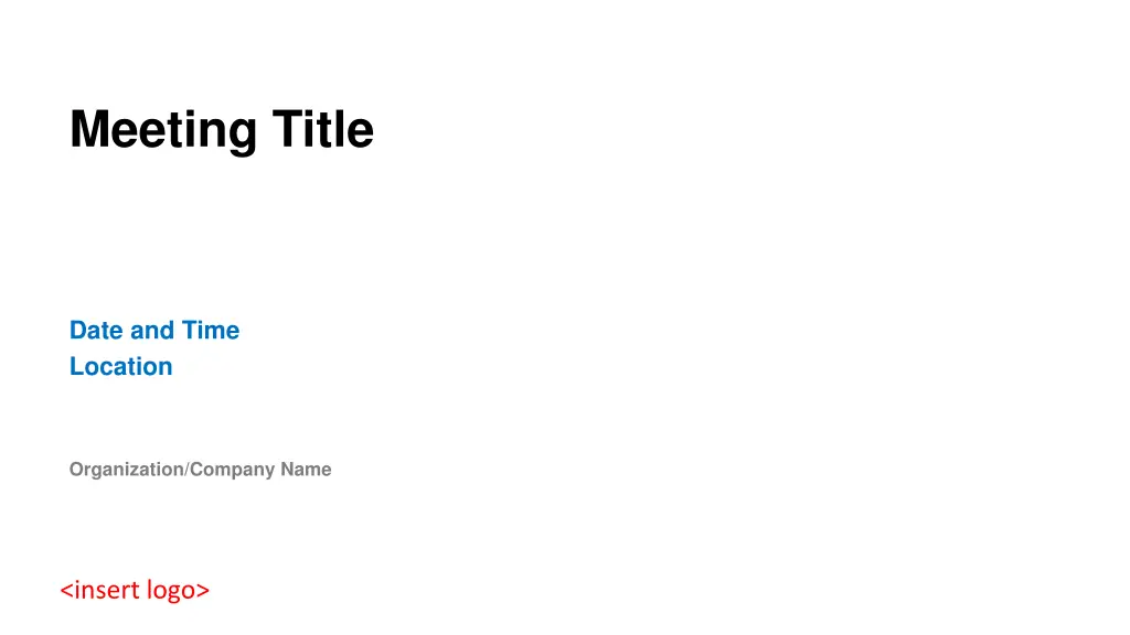 meeting title