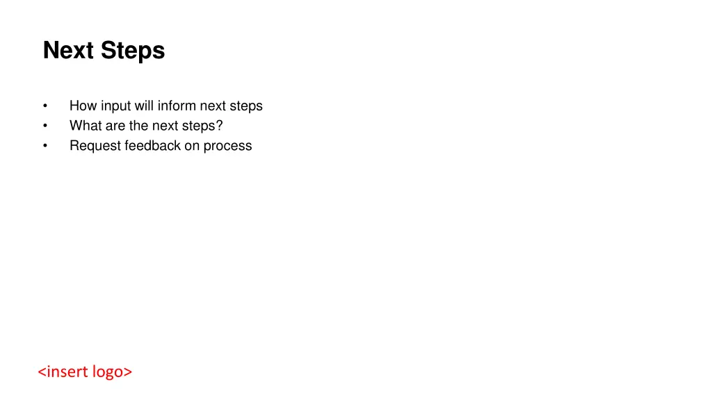 next steps