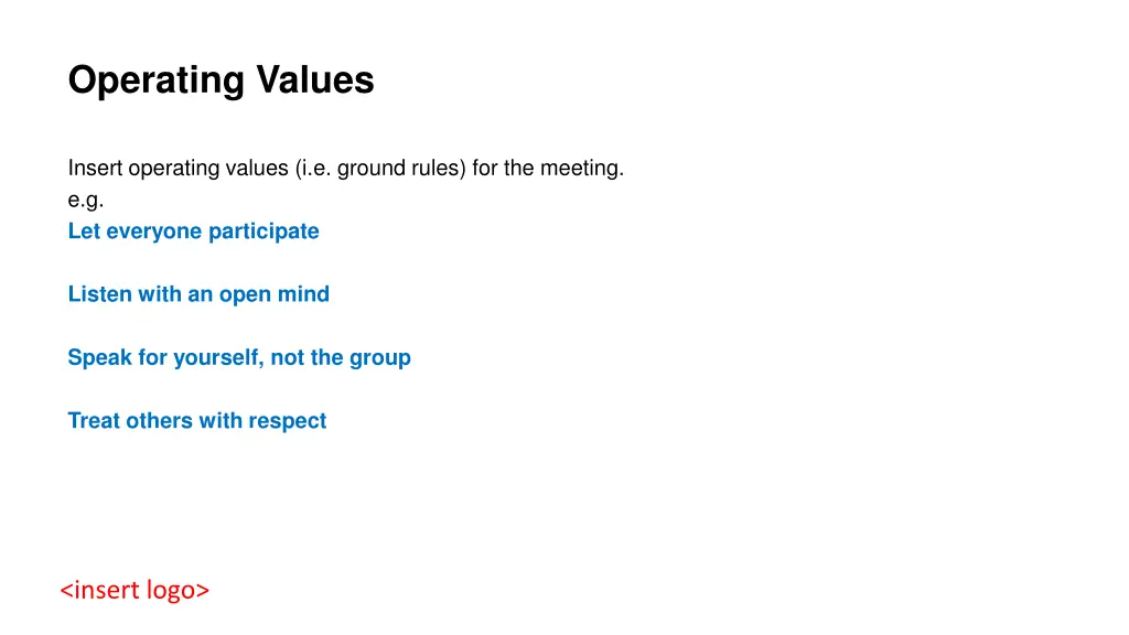 operating values