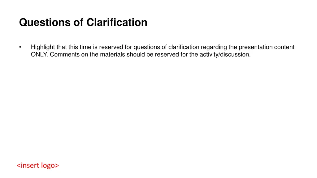 questions of clarification