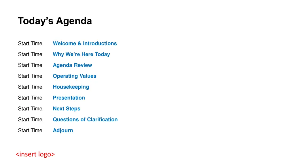 today s agenda