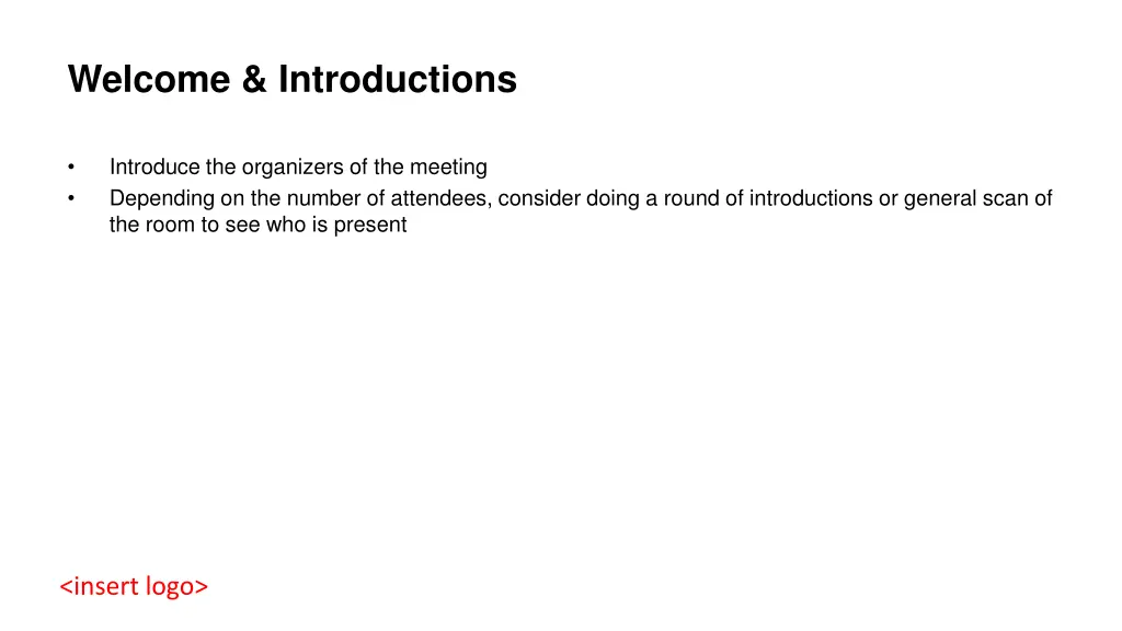 welcome introductions