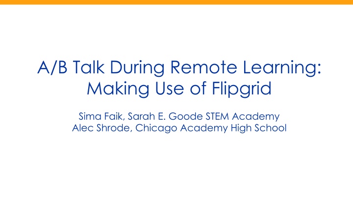a b talk during remote learning making