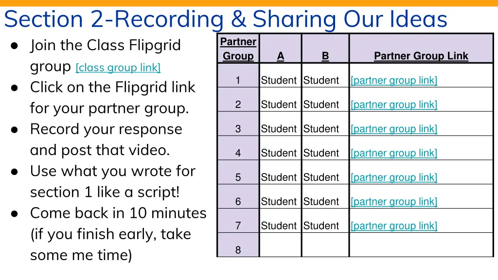 section 2 recording sharing our ideas partner