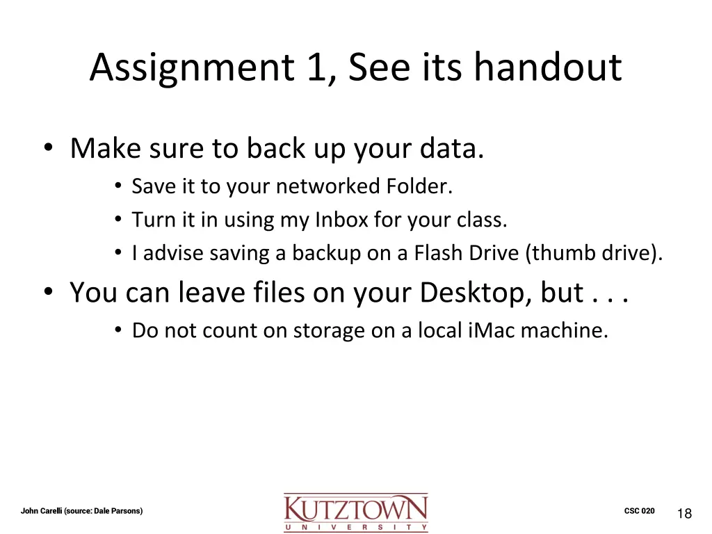 assignment 1 see its handout