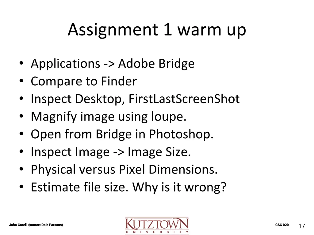 assignment 1 warm up