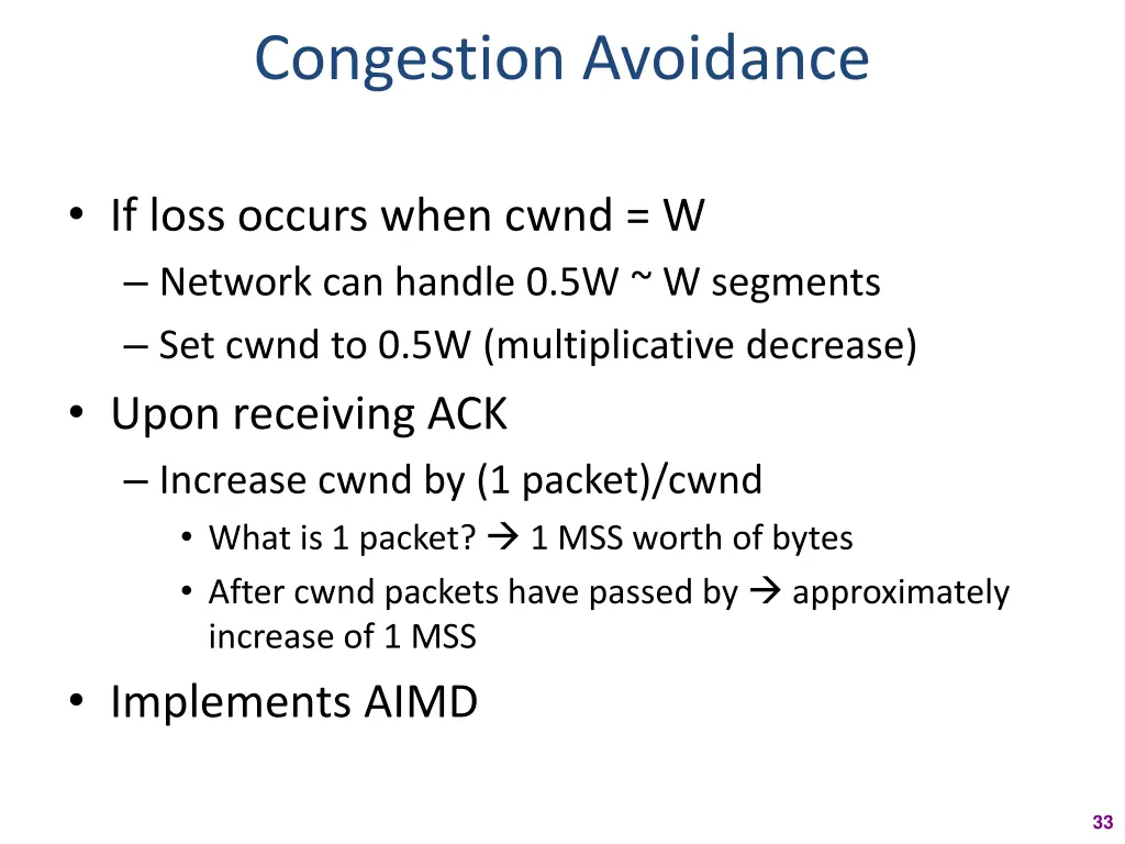 congestion avoidance