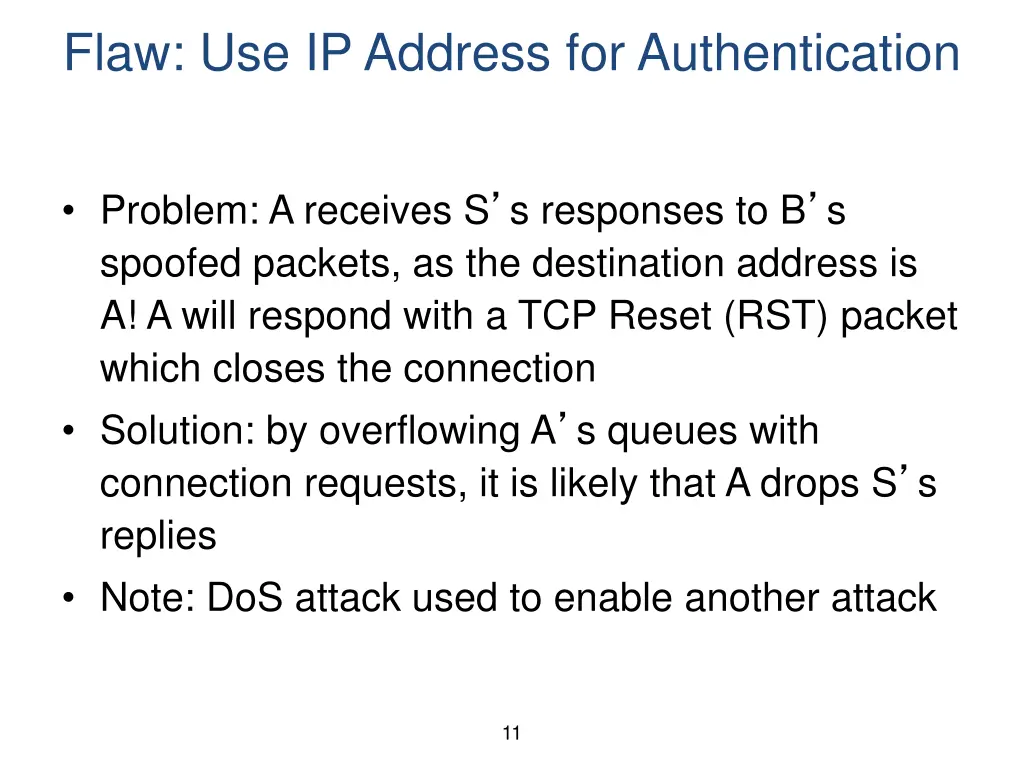 flaw use ip address for authentication 1