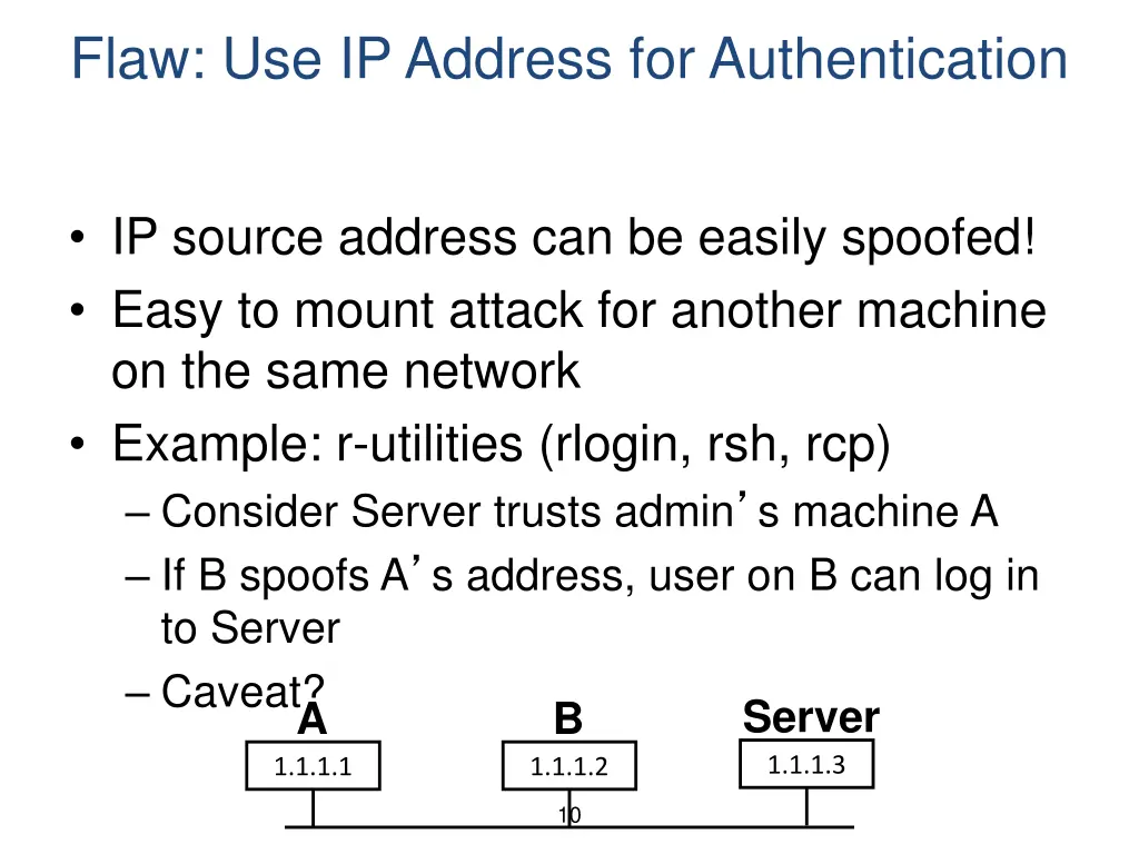 flaw use ip address for authentication