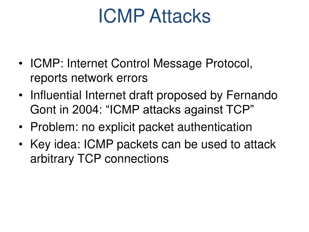 icmp attacks