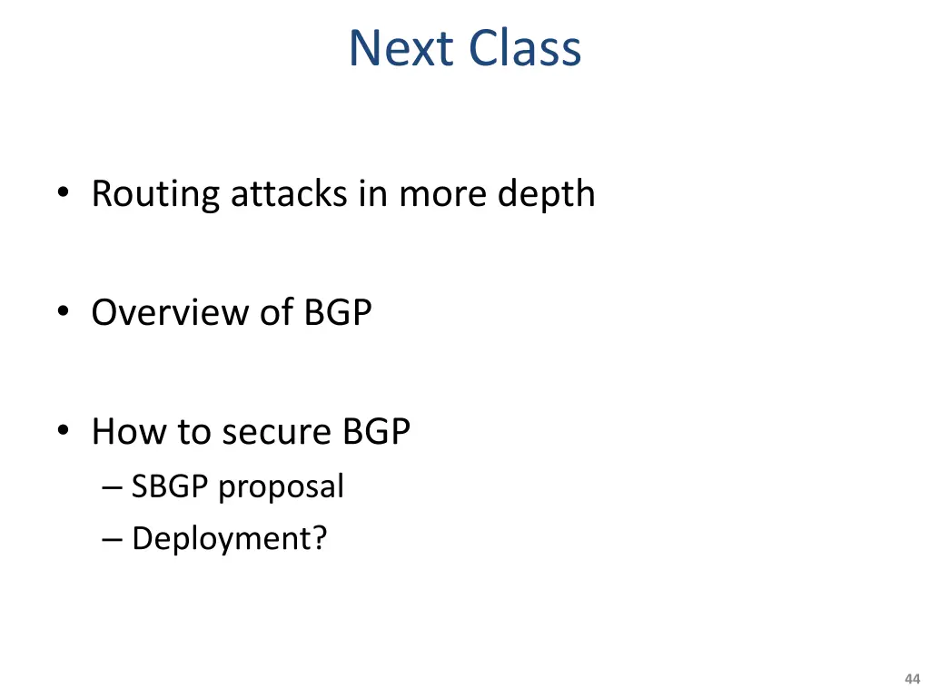 next class
