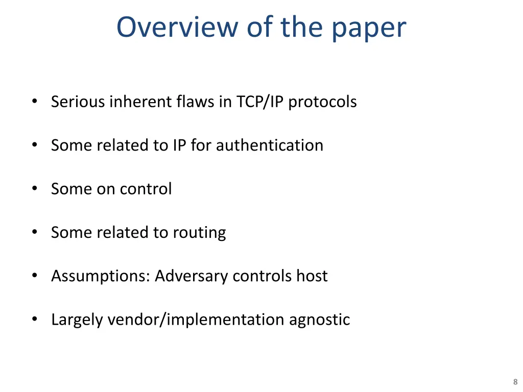 overview of the paper