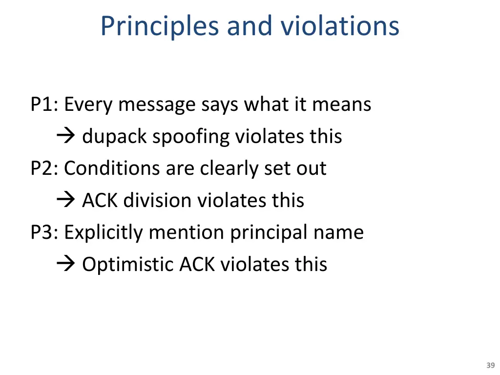 principles and violations