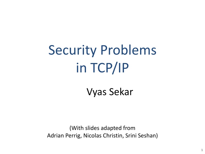 security problems in tcp ip