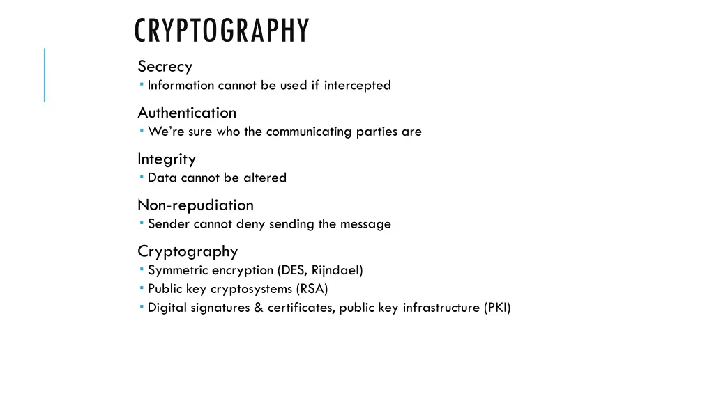 cryptography secrecy information cannot be used