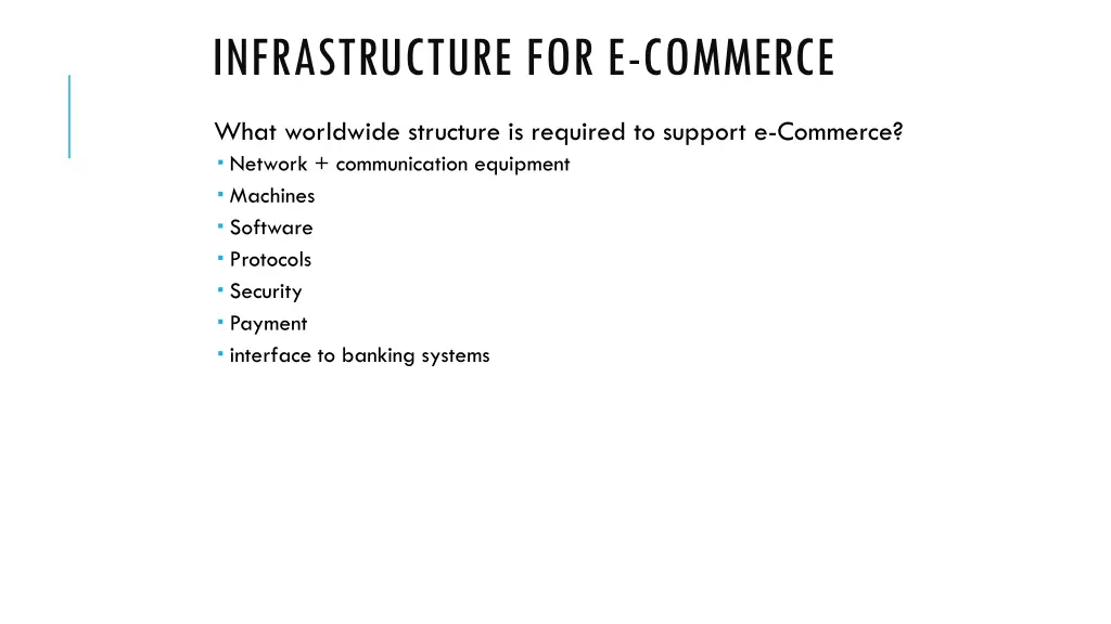 infrastructure for e commerce