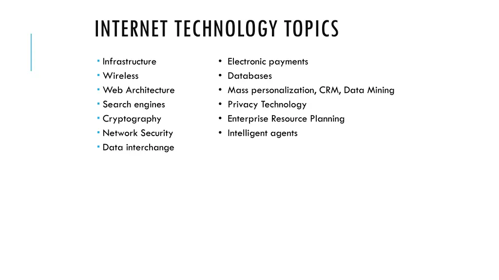 internet technology topics