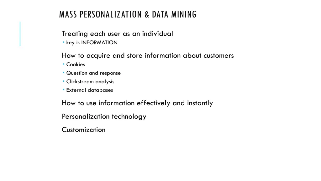 mass personalization data mining