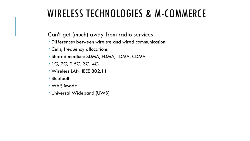 wireless technologies m commerce