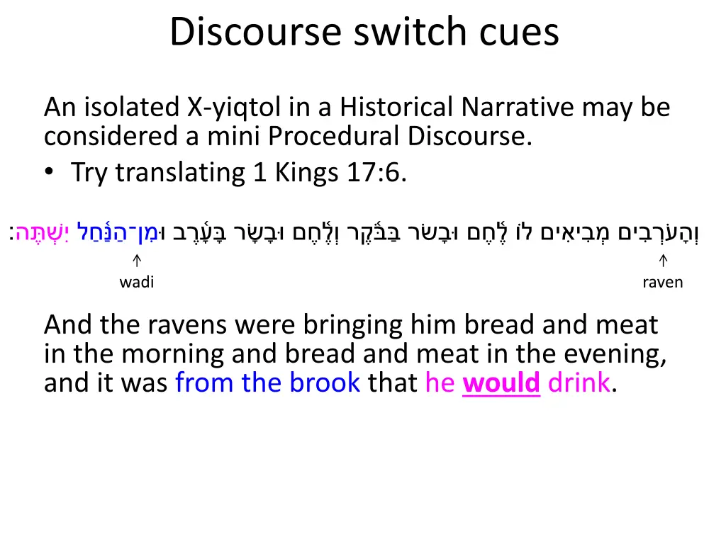discourse switch cues 5