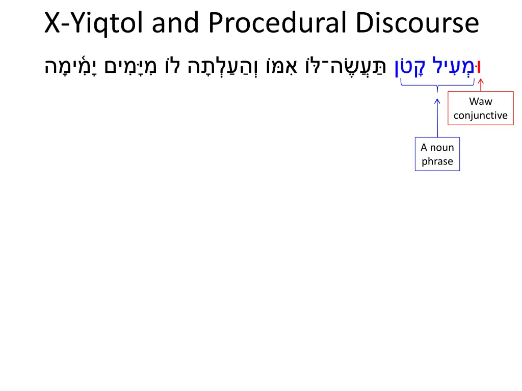 x yiqtol and procedural discourse 1