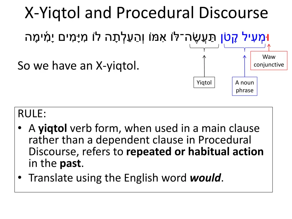 x yiqtol and procedural discourse 7