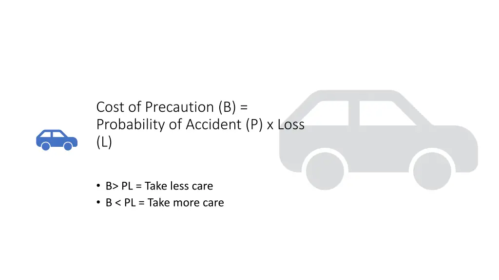 cost of precaution b probability of accident