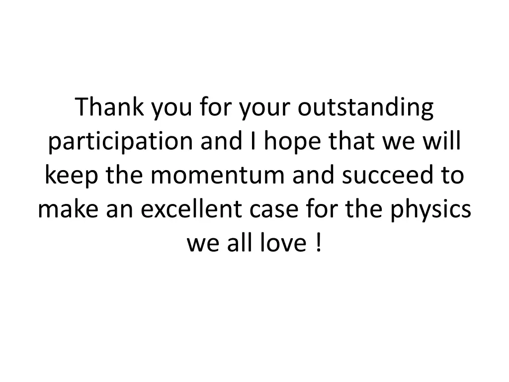 thank you for your outstanding participation